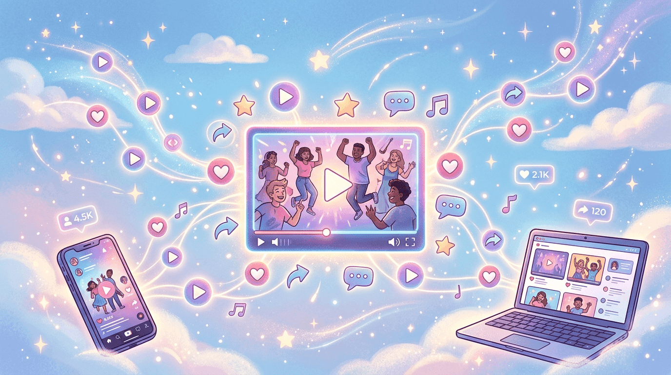 AI-generated video content across social media platforms