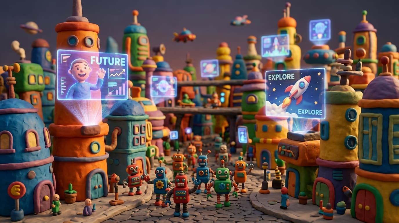 Abstract visualization of personalized AI video content being tailored for different audience segments