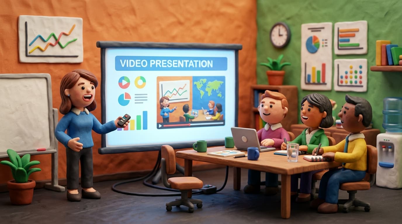 AI creating a corporate training video with automated storyboarding