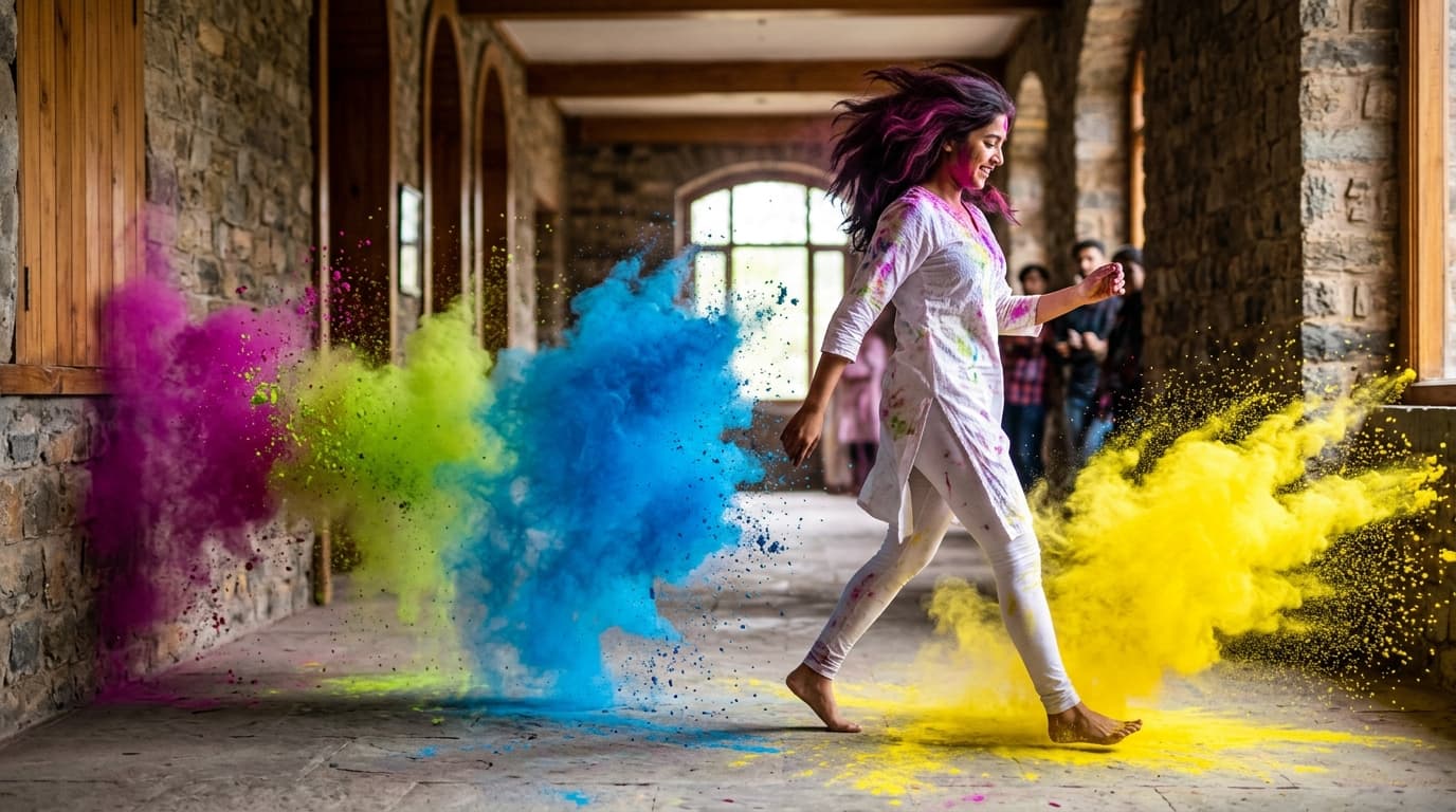 Holi powder color explosion
