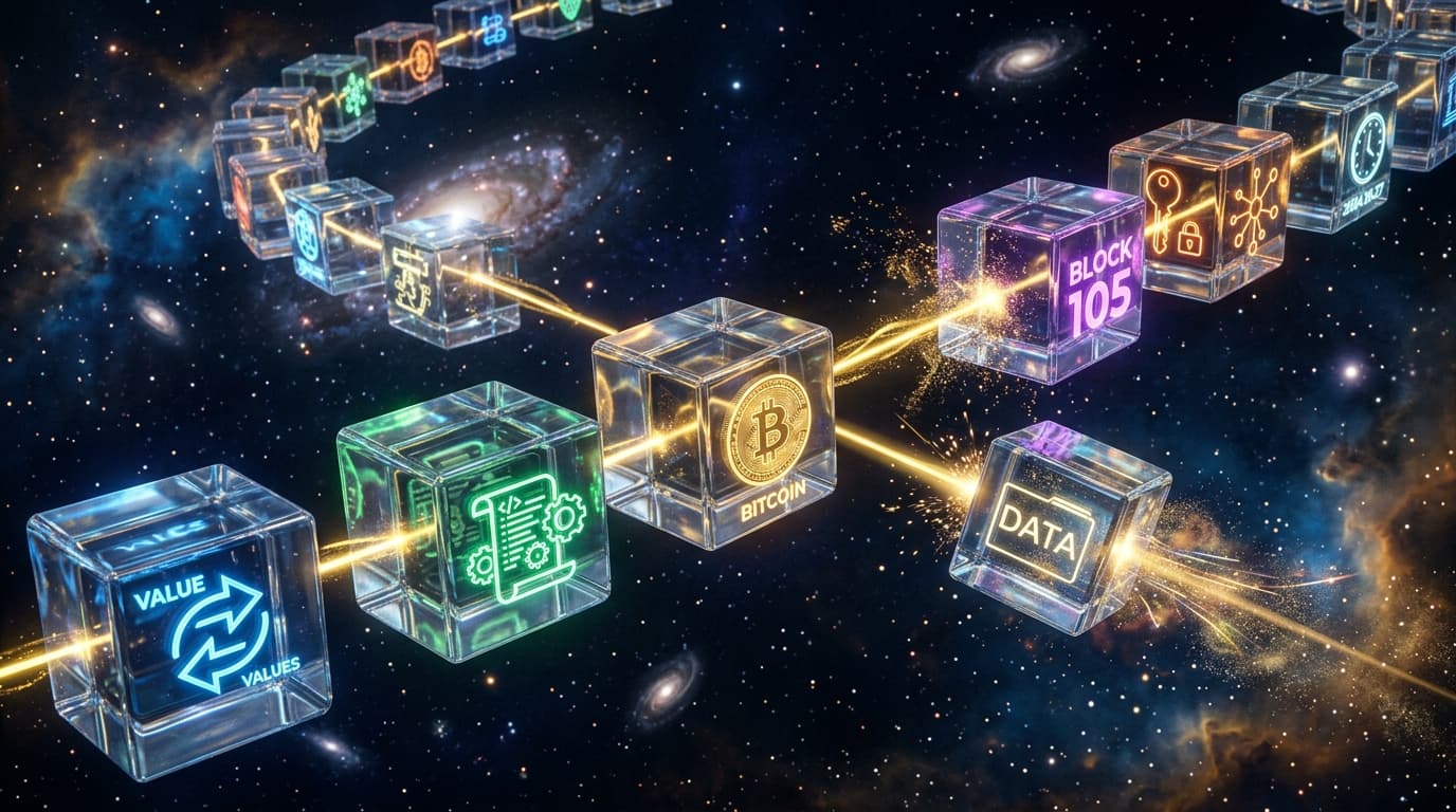 Blockchain glass blocks visualization