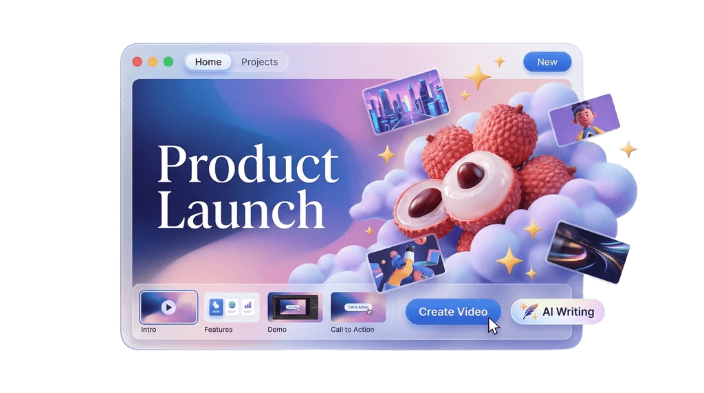 Lychee AI Video Studio — create stunning videos from text prompts