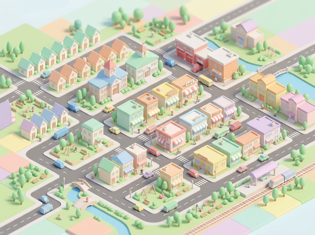 Isometric 3D visual style example